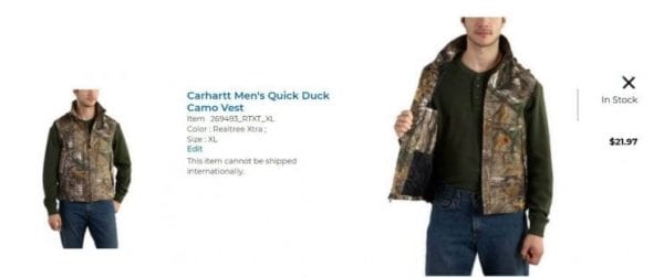 Carhartt Men’s Quick Duck Camo Vest ONLY $21.97 (Reg. $80)