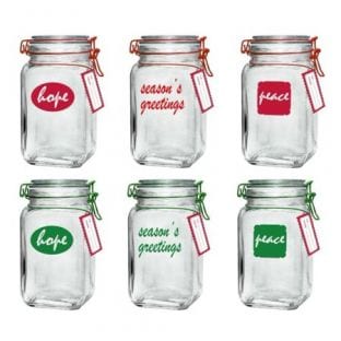 Mainstays Holiday Glass Clamp 6pk Jars- Clearance DEAL!