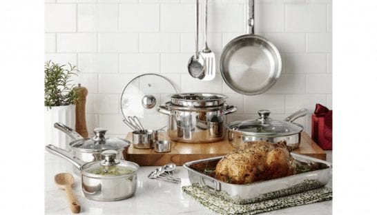 Stainless Steel Cookware Set (21-Pc) $25.49