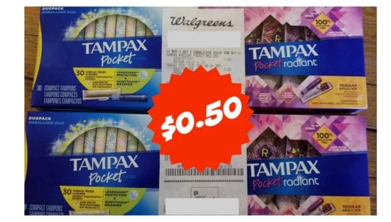 Tampax Tampons ONLY $0.50 (Reg. $10)