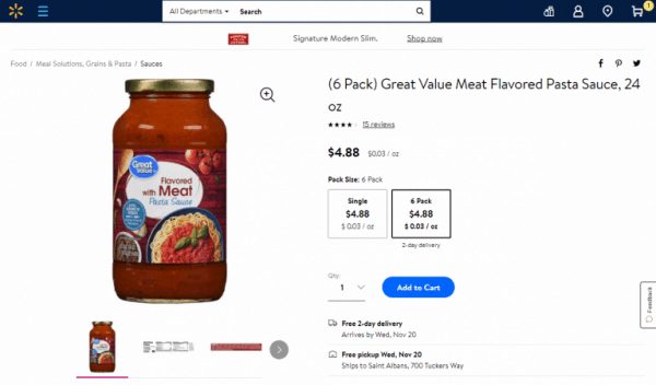 Walmart Glitch! 6 Pack of Spaghetti Sauce JUST $4.88! (Same Price as JUST 1)