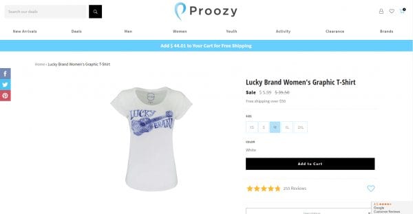 Lucky Brand Women’s Graphic T-Shirt FREE! Just Pay $5.95 Shipping! REG $39.50