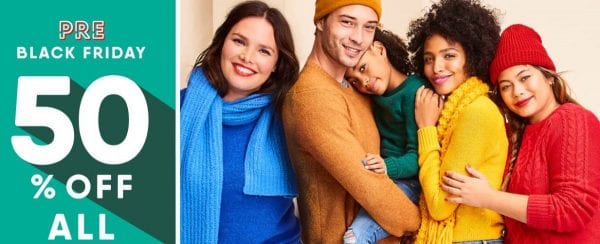 Pre-black Friday -50% off Jeans, Sweaters and Outerwear. – Old Navy