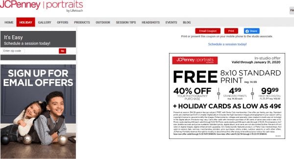 FREE Portrait Print at JCPenney!