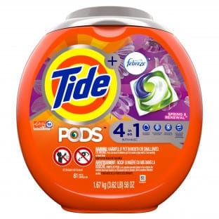 Tide PODS Spring & Renewal Laundry Detergent Pacs 61 Count – $5!