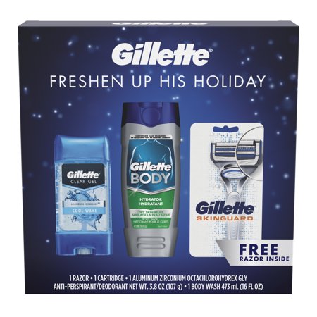 Gillette Gift Pack, Gillette Clear Gel Antiperspirant Deodorant, Hydrator Body Wash &...