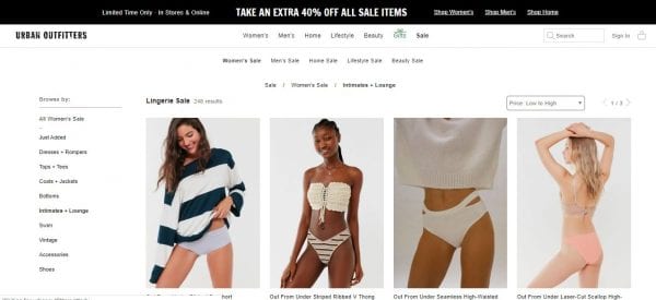 Urban Outfitters up to 80% off Lingerie