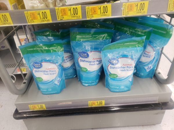 Dishwasher Pacs Clearanced to 75 cents At Walmart!
