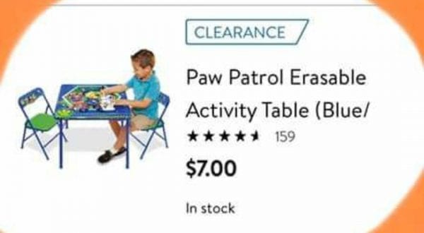 Paw Patrol Erasable Activity Table on Clearance in Walmart!!!!