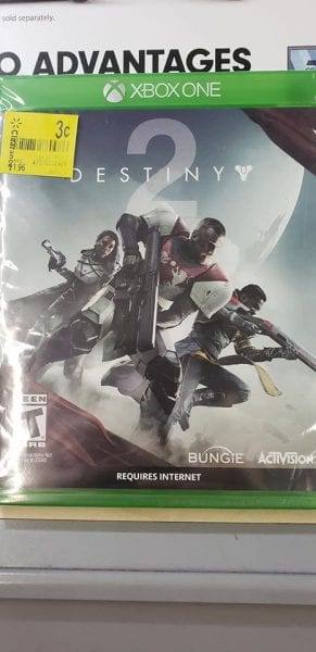 Destiny 2 (Xbox One Video Game) only 3¢