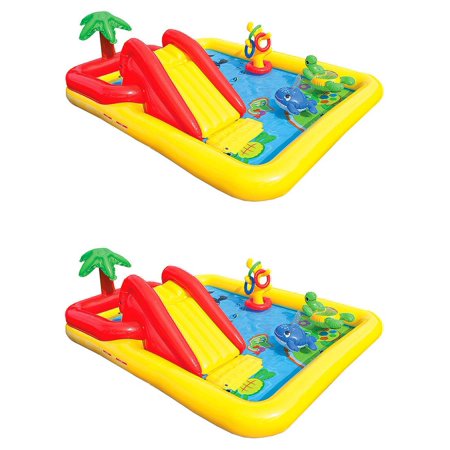 Intex 100 x 77 x 31 Inch Inflatable Play Center Swimming Pool + Games (2 Pack)