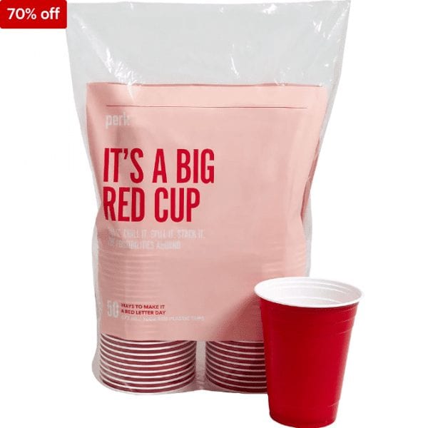 Screenshot 2020 07 06 Perk™ Party Plastic Cold Cup 16 Oz Red 50 Pack PK54359 at Staples