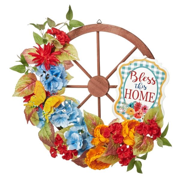 The Pioneer Woman Wagon Wheel Wreath only $5! (reg $25)
