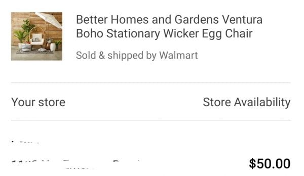 Better Homes and Garden Egg Chair ONLY $50 at Walmart!!!!!