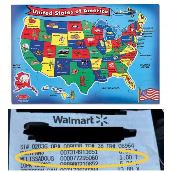 Melissa and Doug USA Floor Map Puzzle Only $1!!!  (was $5) at Walmart