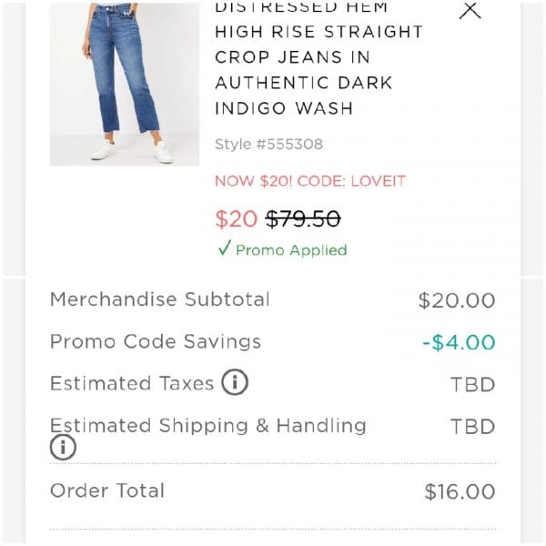 Stacking Discounts on Jeans online at The Loft! RUN!