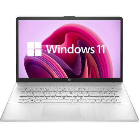 2022 HP Notebook Laptop, 17.3" Full HD Display, AMD Ryzen 5 5500U Processor, 16GB RAM, 1TB PCIe SSD + 1TB HDD, Fingerprint Reader, HDMI, Windows 11 Home, Silver