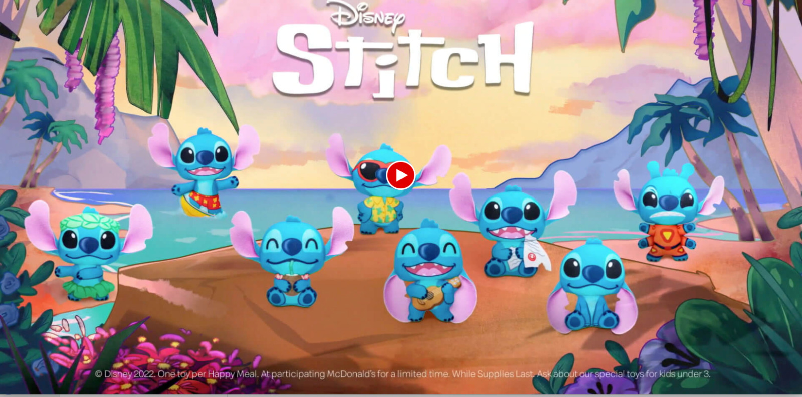 2022 McDONALD'S Stitch Disney's HAPPY MEAL TOYS Or Set