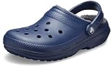 Crocs Unisex-Adult Classic Lined Clog, Navy/Charcoal, 7 Women/5 Men