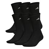 adidas Men's Athletic Cushioned Crew Socks 6 Pairs | 6-Pack, Targeted Cushioning, Arch Support, Breathable Moisture-Wicking, Reinforced Heel & Toe, All-Day Comfort