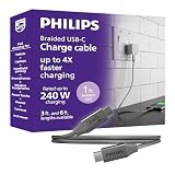 PHILIPS 240W USB-C to USB-C Charging Cable, Laptop & Phone Cable