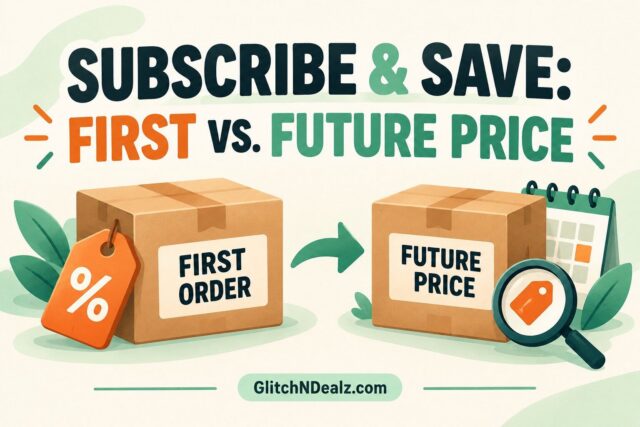 Amazon Subscribe and Save first-order price compared with future delivery price