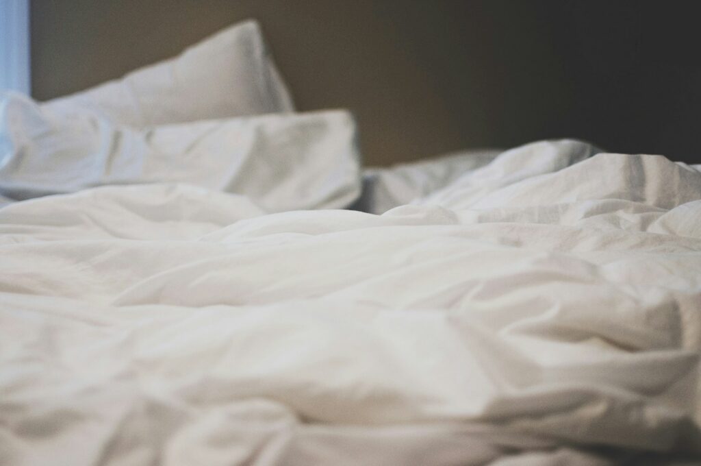 Soft bedding fabric, an illustrative scene for duvet cover fit