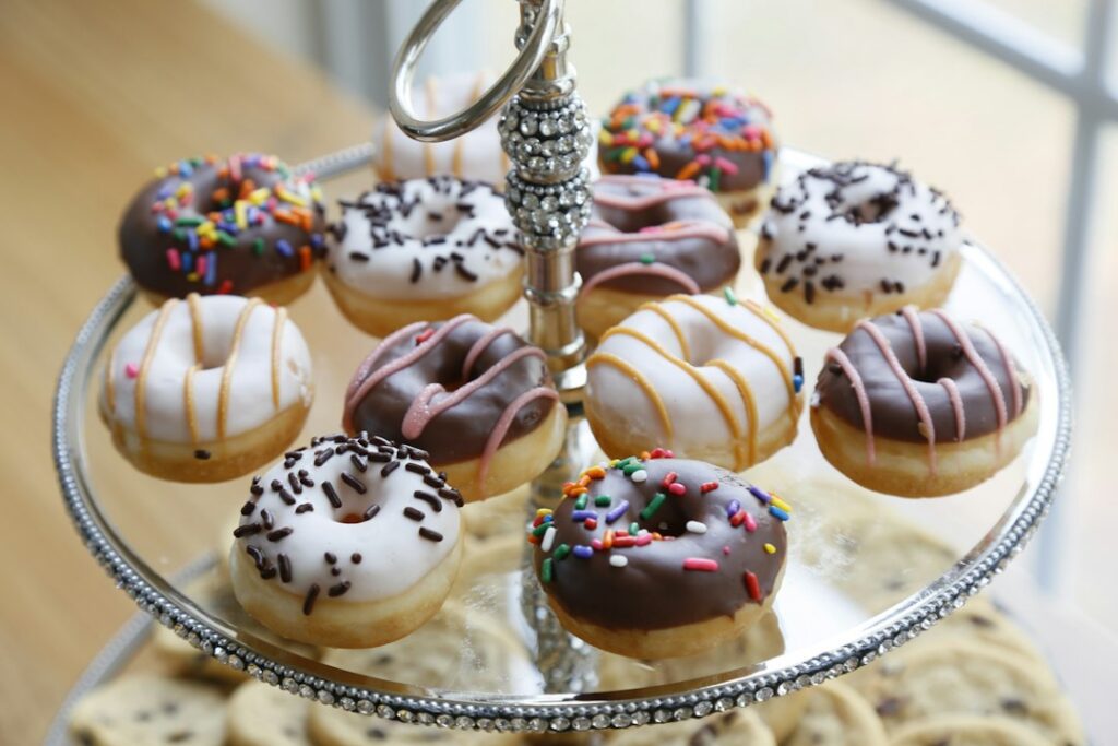 Doughnuts shown for illustration, not the exact Krispy Kreme reward selection