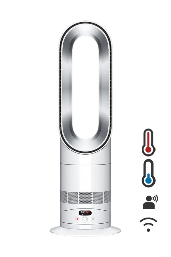 Dyson Hot+Cool HF1 Rapid React heater and cooling fan in White and Silver