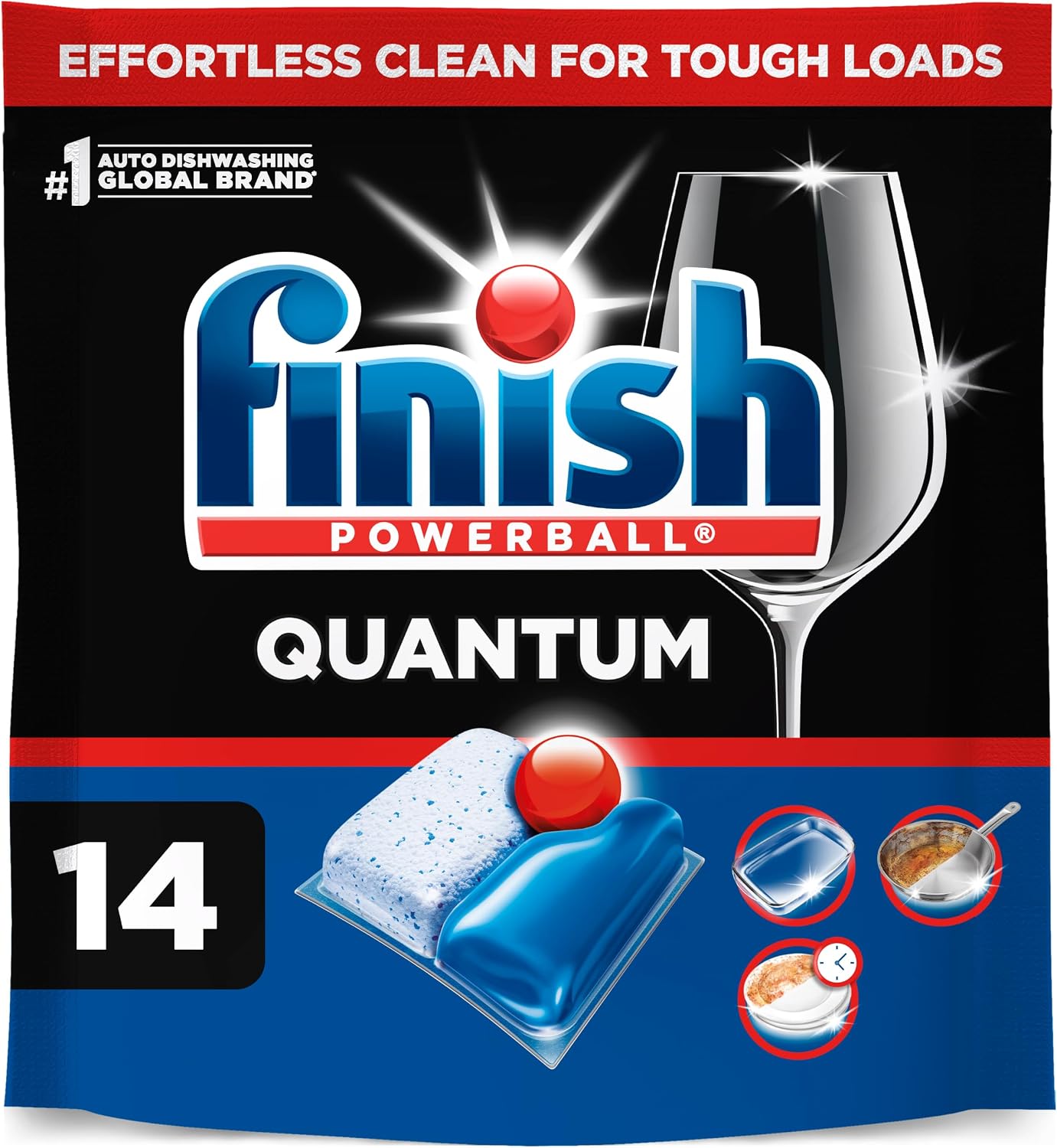 Finish Quantum dishwasher pods, 14-count package