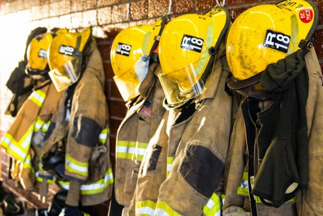 Firefighter gear representing Lowe's October 2026 first responder rewards offer