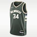 Green Giannis Antetokounmpo Milwaukee Bucks big kids Nike Icon Edition jersey