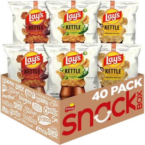 Lay's Kettle Cooked potato chips variety pack of 40 bags
