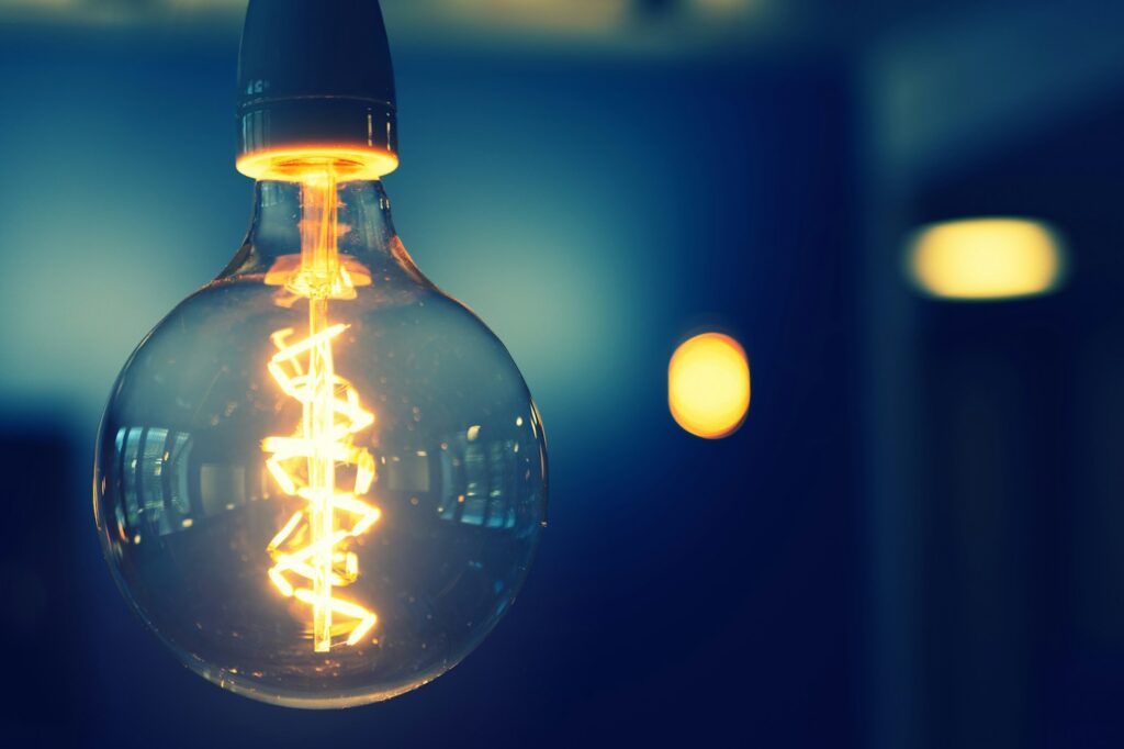 Close-up of a light bulb, illustrating bulb shape rather than a specific sale product