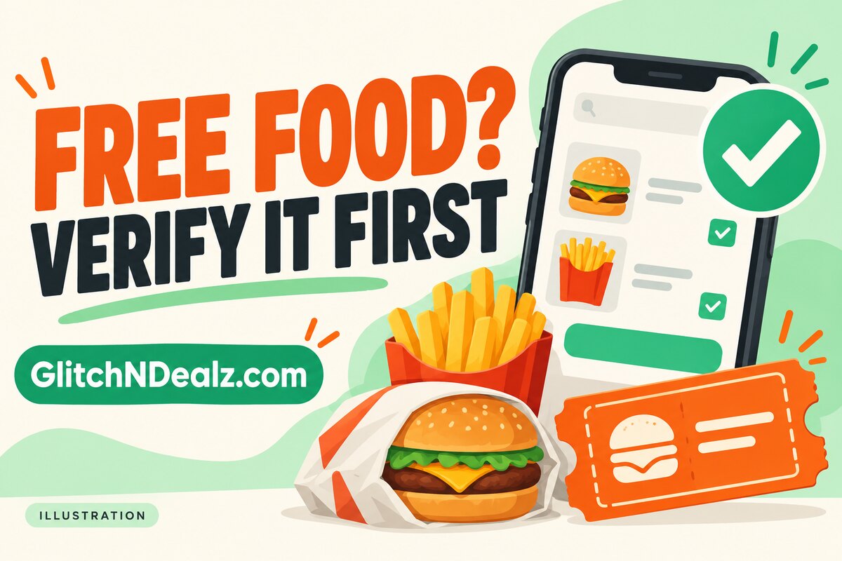 Illustration of a generic fast-food order, phone checkout and verification check