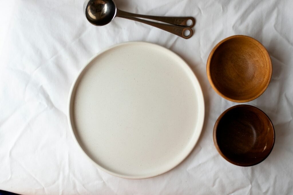 Tableware and bowls arranged together, illustrating dinnerware selection