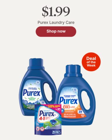 Walgreens advertises Purex laundry care for $1.99