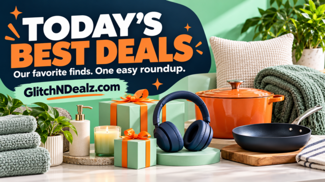 GlitchNDealz daily roundup with illustrated shopping finds