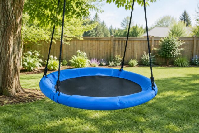 Kids 40″ Saucer Swing — AI-generated illustrative scene