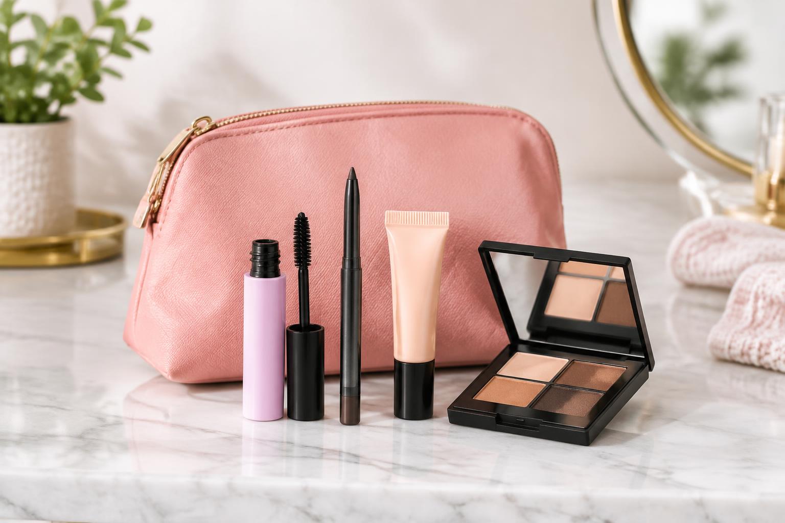 Benefit 4-Piece Eye Glam Gift Set with Bag at HSN — AI-generated illustrative scene