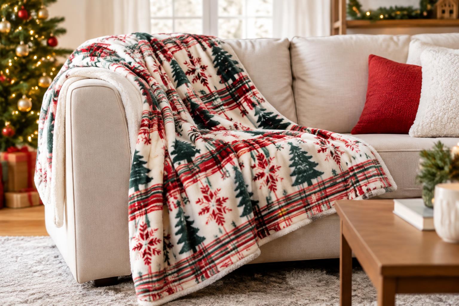 Wondershop Christmas Throw Blankets at Target — AI-generated illustrative scene