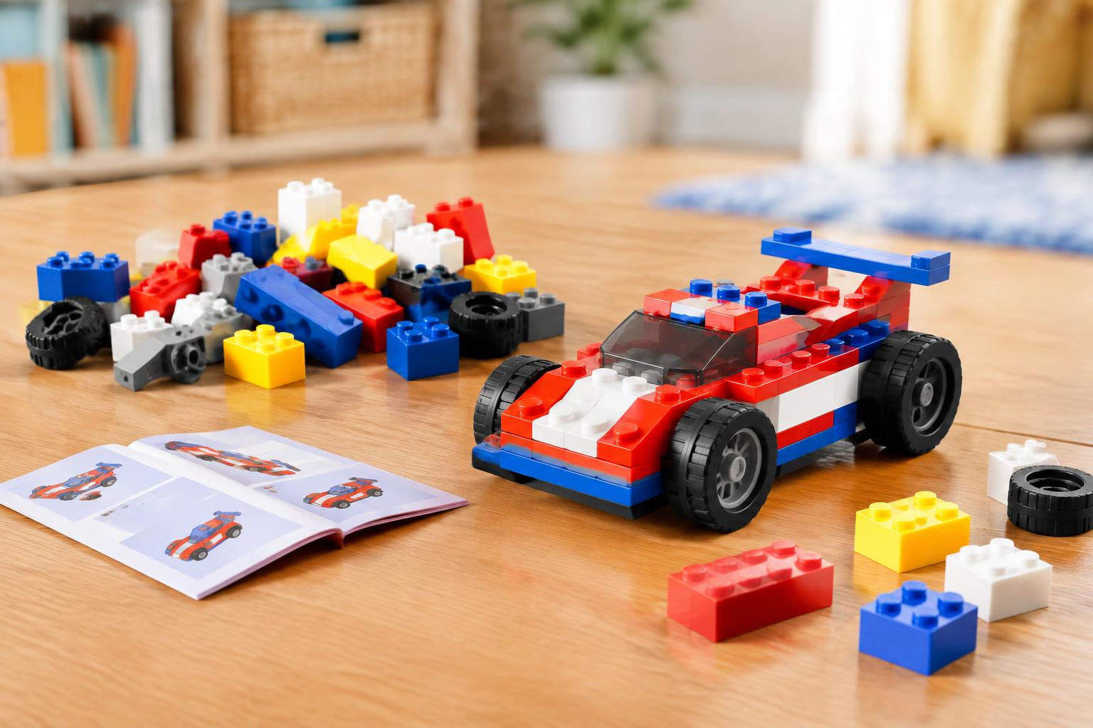 MEGA BLOKS Build & Go Race Car Offer at Walmart — AI-generated illustrative scene