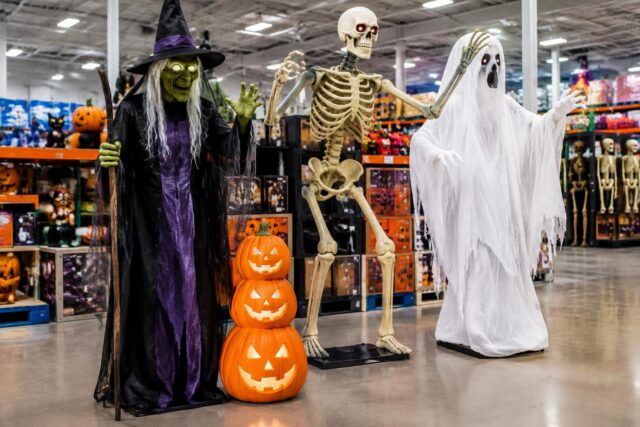 Sam's Club Halloween Decorations Sale Featuring Animated Figures — AI-generated illustrative scene