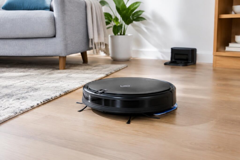 Bobsweep Dustin Robot Vacuum & Mop Only $139.xx at Best Buy — AI-generated illustrative scene