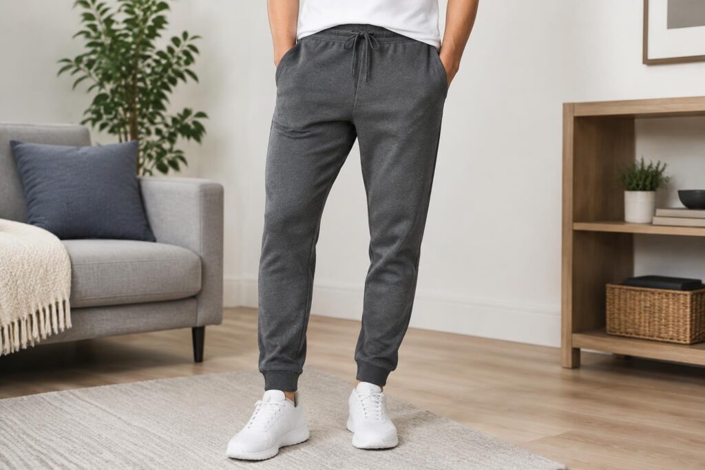 Reebok Men’s Game Day Fleece Jogger Sweatpants — AI-generated illustrative scene