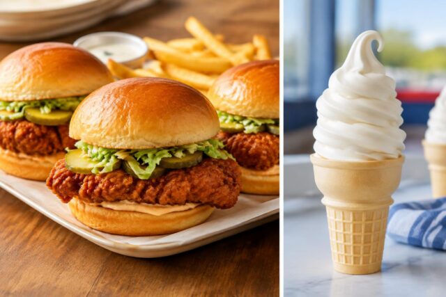 Tuesday Food Deals: Free Sliders at Dave's Hot Chicken, $1 Cones at Dairy Queen & More — AI-generated illustrative scene