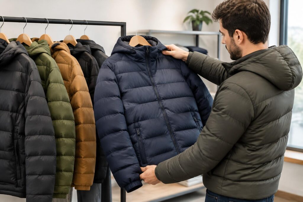 Up to 80% Off Coats at Woot - Men's Puffers from $8.xx — AI-generated illustrative scene