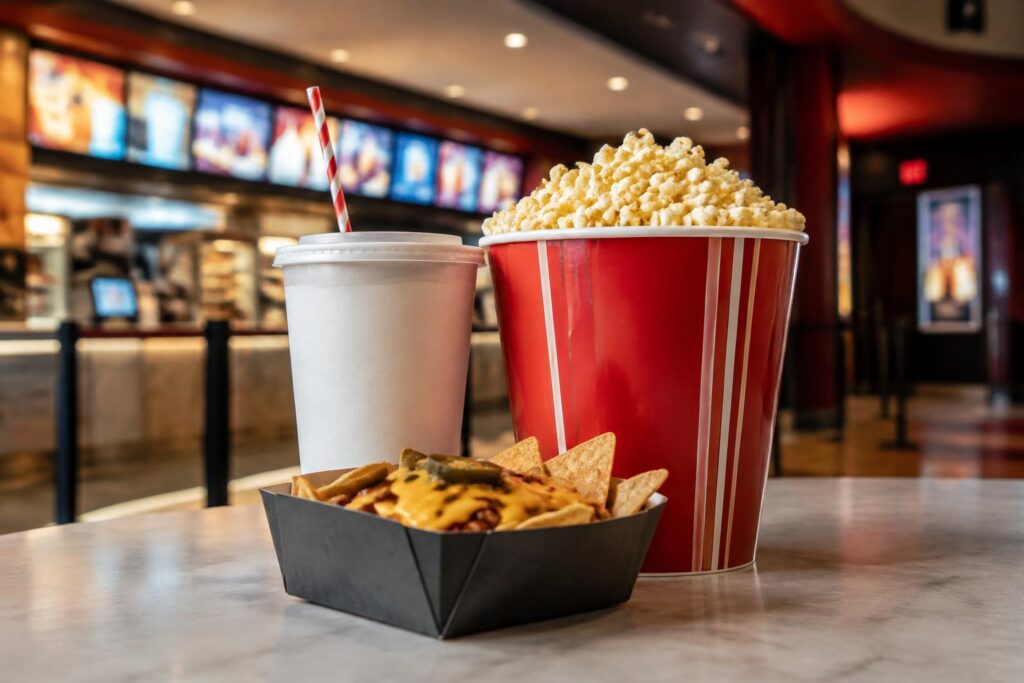 $8 AMC Movie Tickets & 50% Off Small Combos Every Tuesday and Wednesday Through 2026 — AI-generated illustrative scene