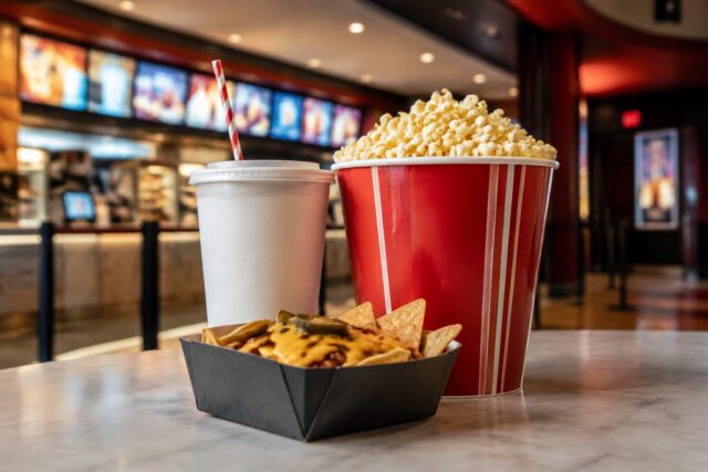 $8 AMC Movie Tickets & 50% Off Small Combos Every Tuesday and Wednesday Through 2026 — AI-generated illustrative scene