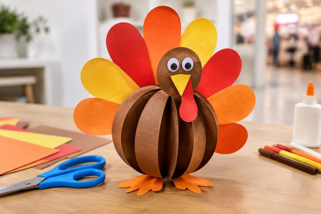 Free 3D Turkey Craft Event at JCPenney on November 14, 2026 — AI-generated illustrative scene